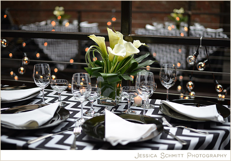 NYC wedding photography chevron table