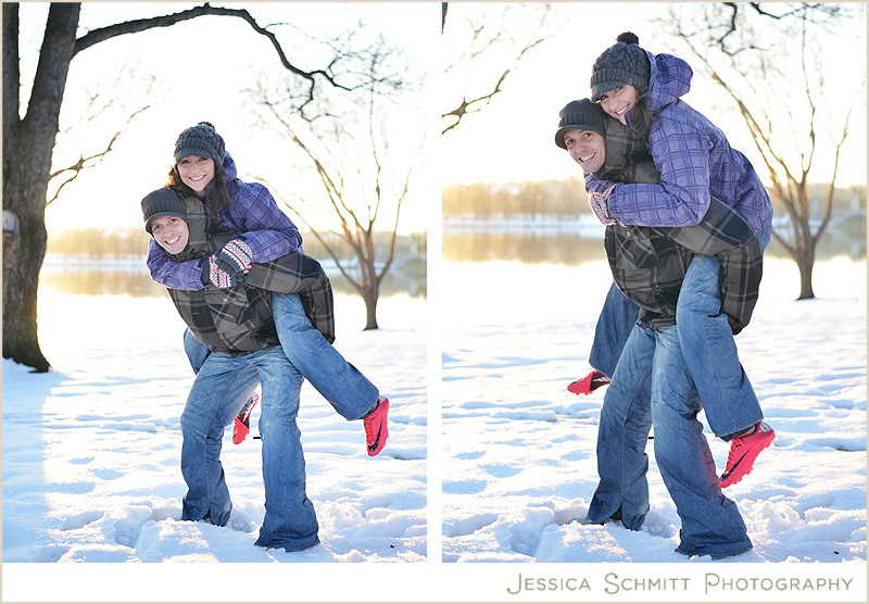 winter snow engagement photography