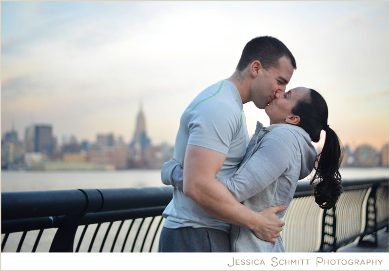 Hoboken excercise clothes sports engagement photography