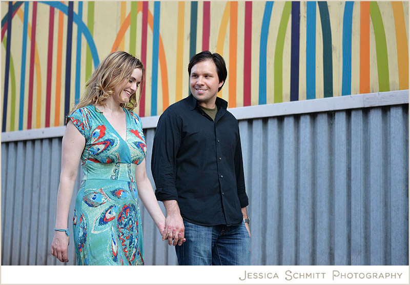 brooklyn street art colorful lines engagement photography