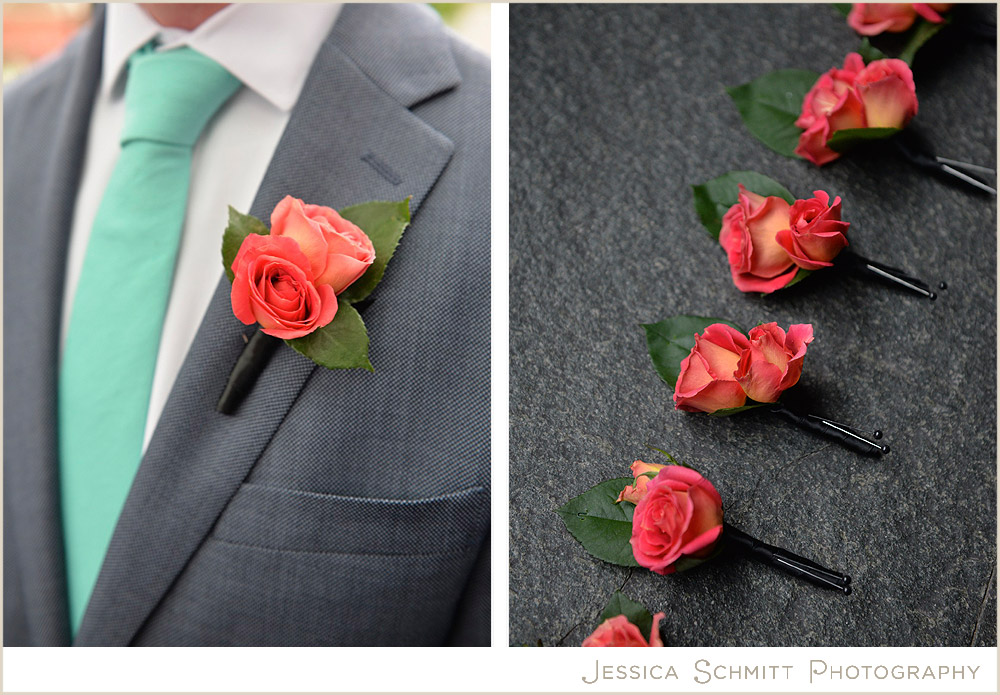 Miniature roses boutonnieres wedding
