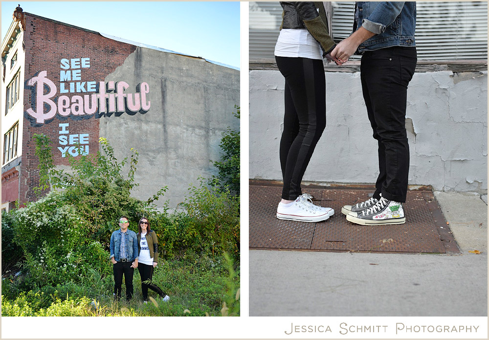 Philadelphia love wall murals engagement photography
