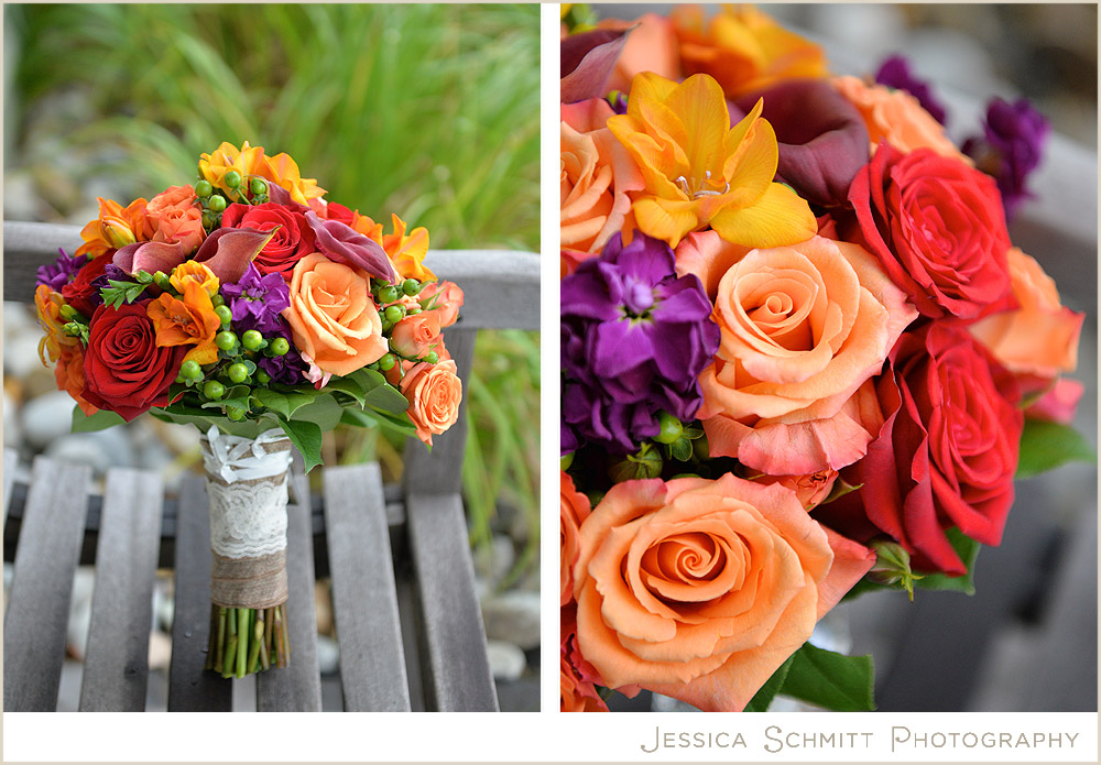 aumtumn orange wedding bouquets
