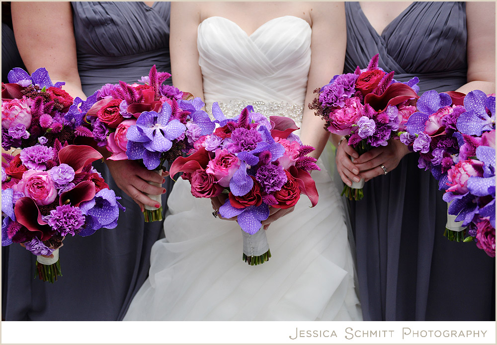 wedding magenta flowers bouquet