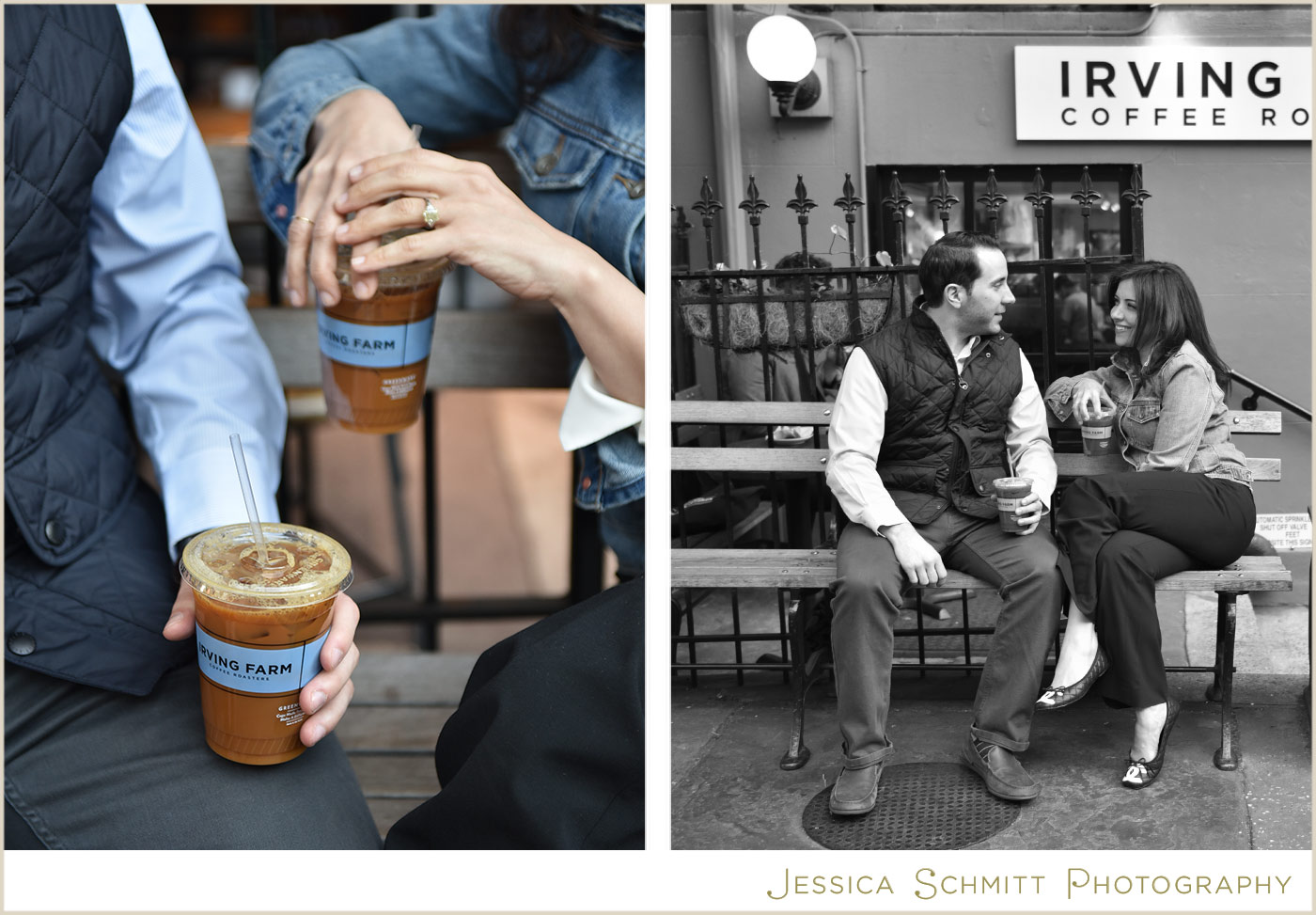 NYC engagement photography, irving farm coffee