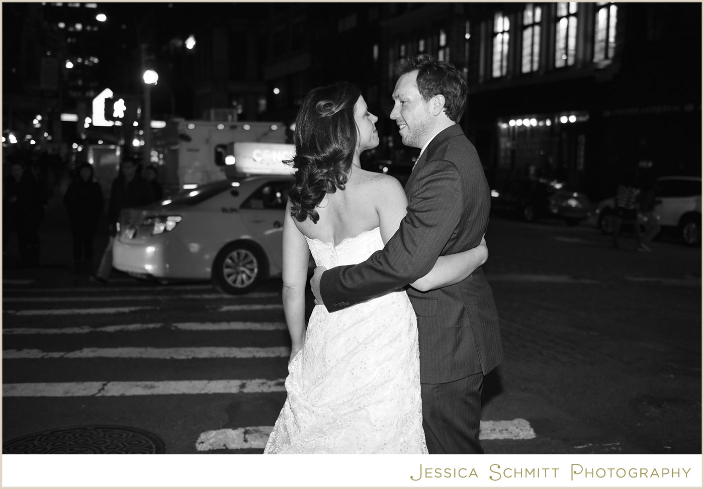 union square wedding photography nyc nighttime