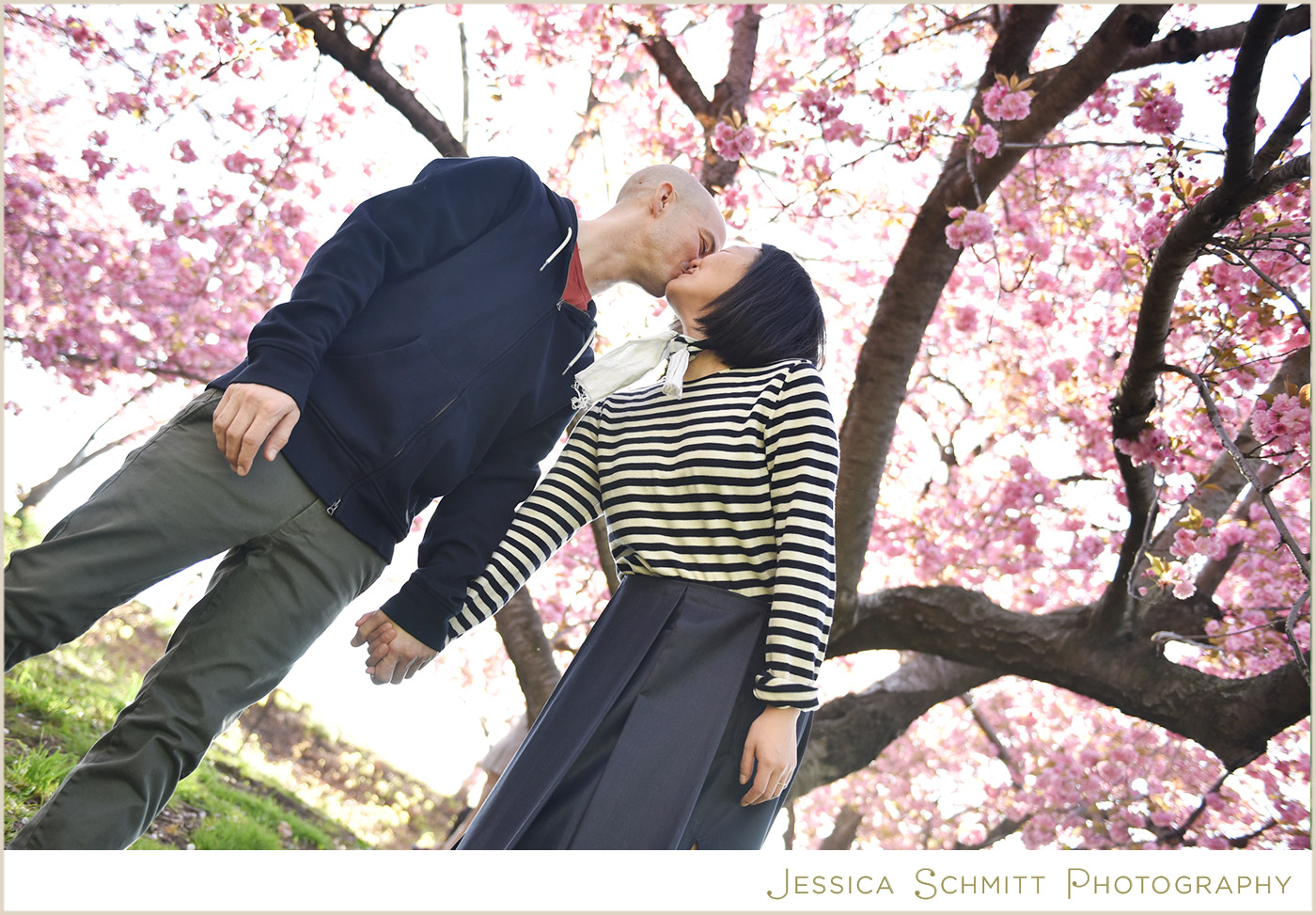 cherry blossom engagement photography nyc