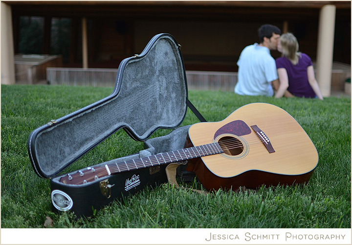 Engagement photography with guitar at Merriweather Post Pavilion