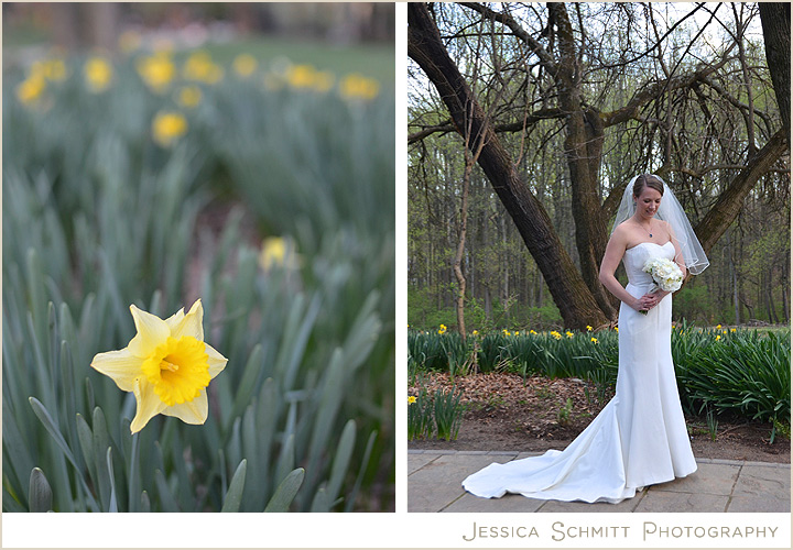 bride with daffodils wedding photography