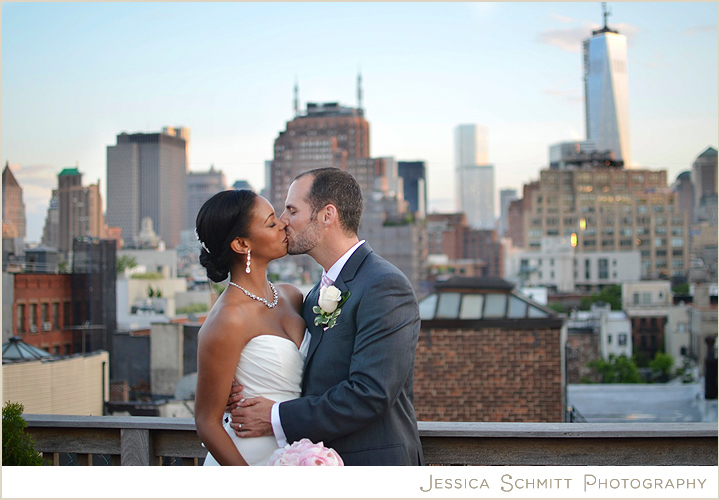 NYC rooftop wedding skyline view 