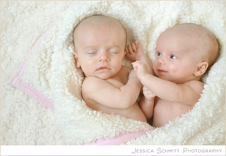 Twin newborn baby girls