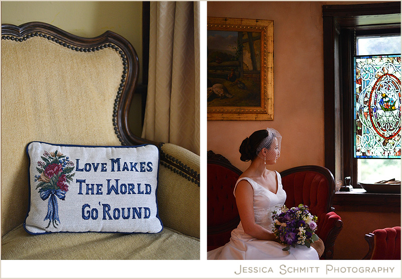 Cute pillow, antiques, wedding photography