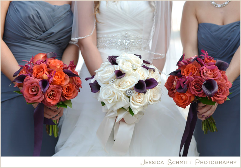 Wedding fall colors bouquet purple orange