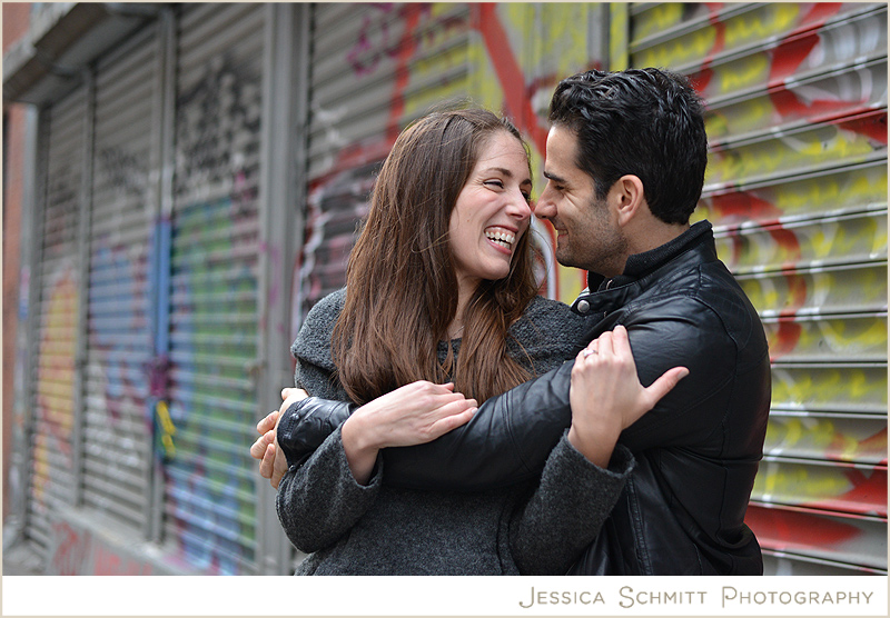 cool locations for NYC engagement photography graffiti