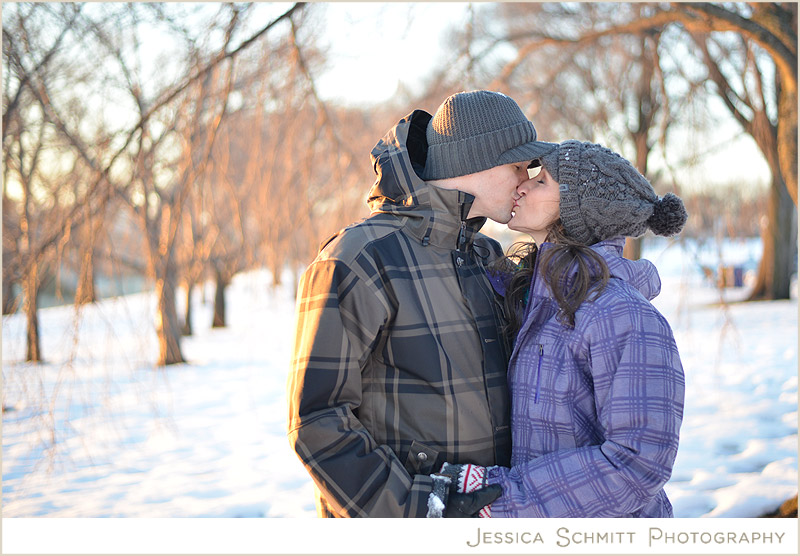 snow engagement photography