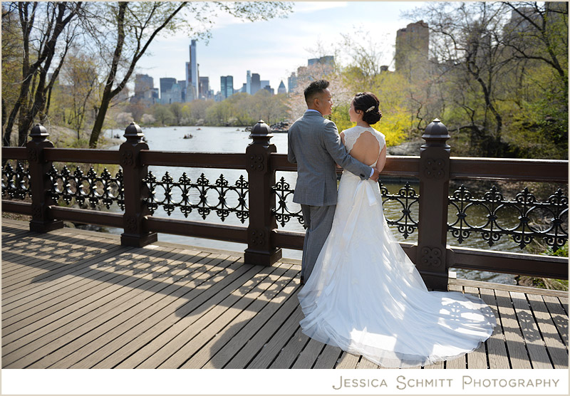 central park wedding photography, oak bridge, asian couple