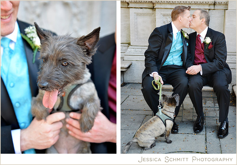 bryant park nyc wedding with a dog