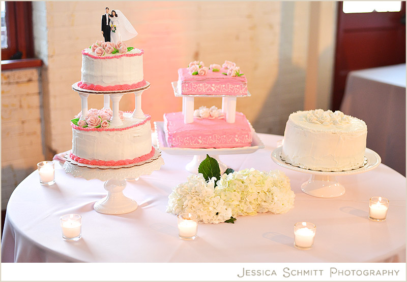 pink vintage style wedding cake