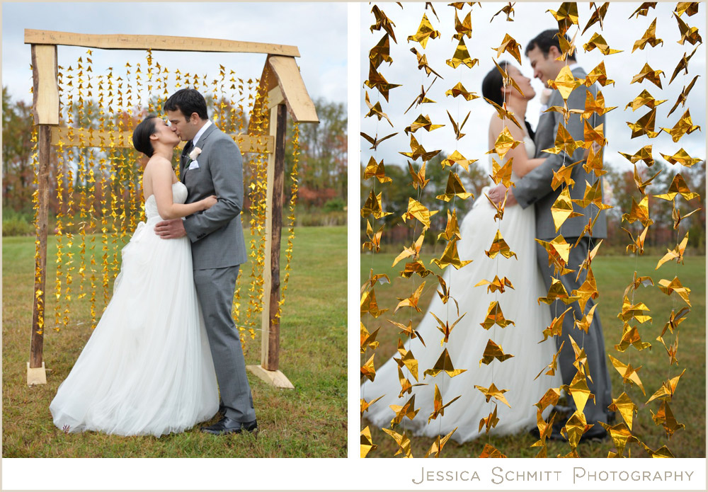 oragami gold paper crane wedding