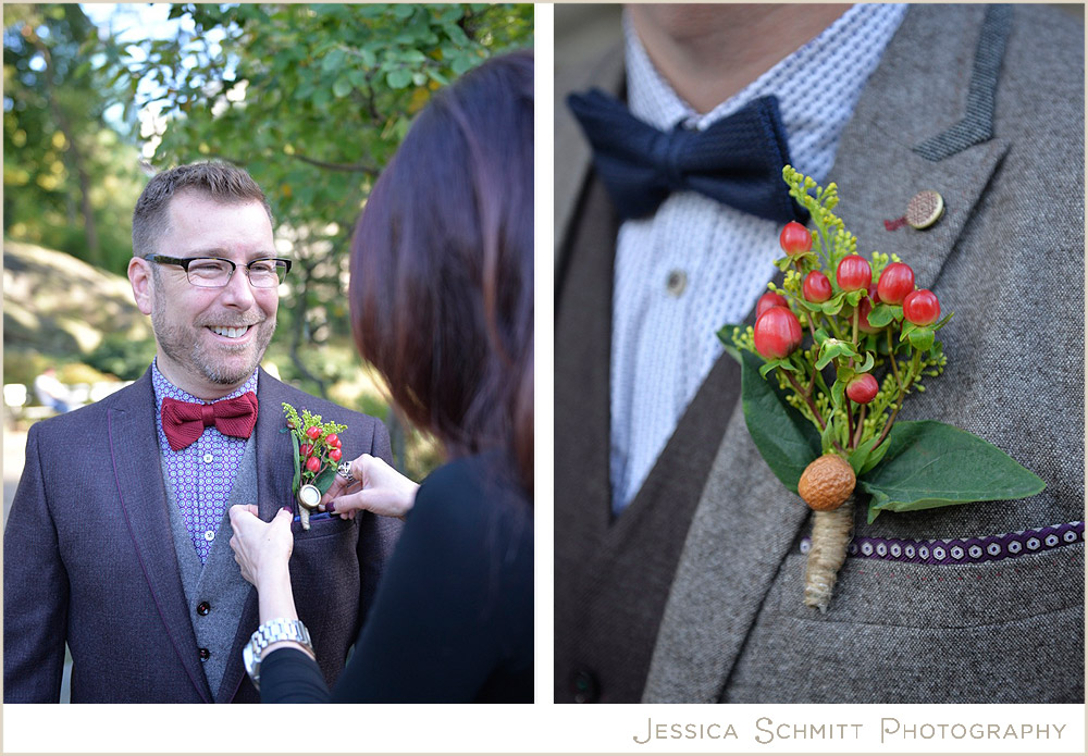 fall red berry boutonnier