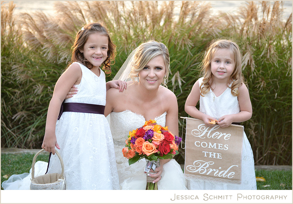 Cute flower girls with sign