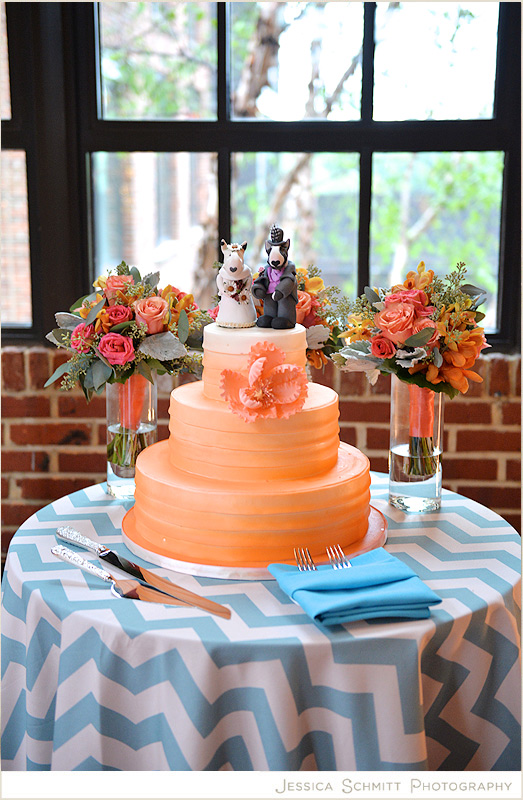 modern wedding cake ombre orange