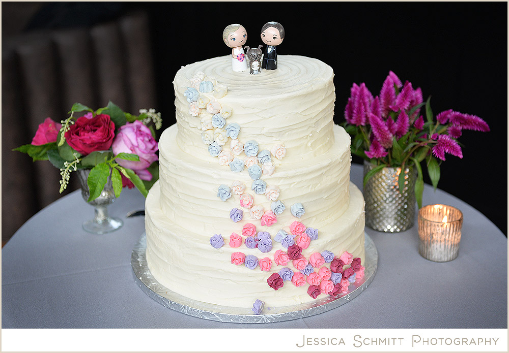 modern wedding cake ombre flowers