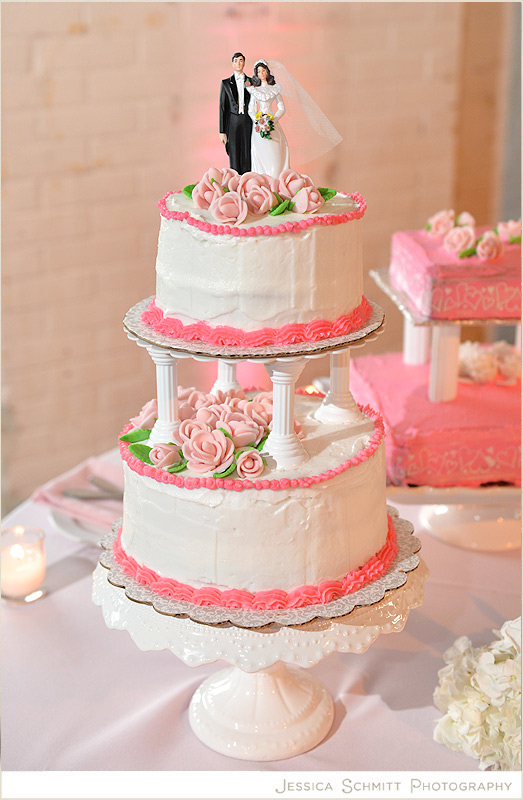 vintage pink wedding cake
