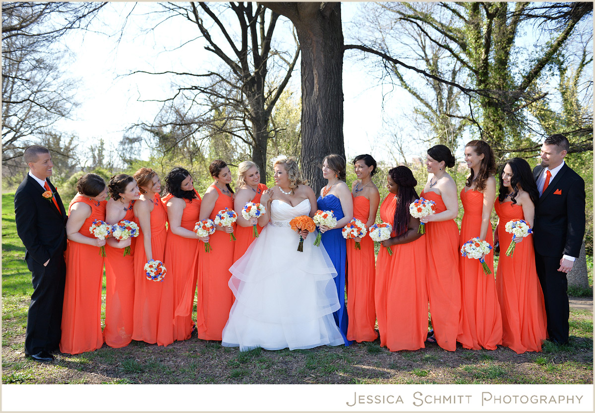 bridesmaids orange dresses