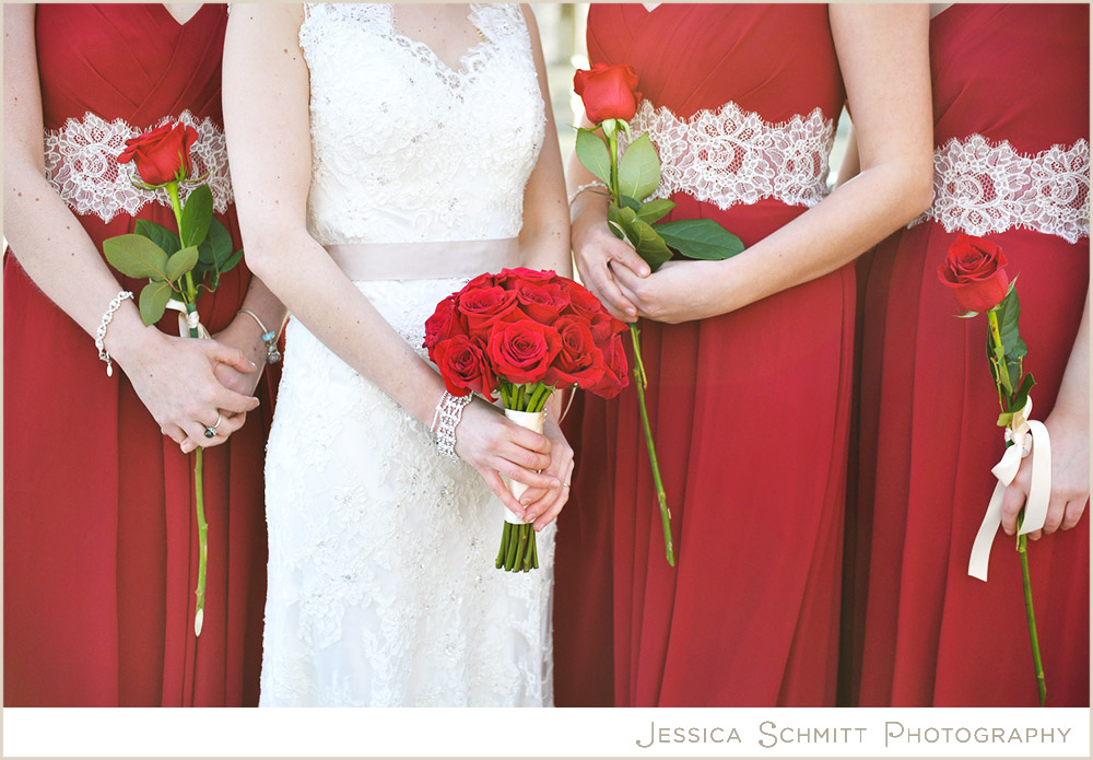 red rose bridesmaids