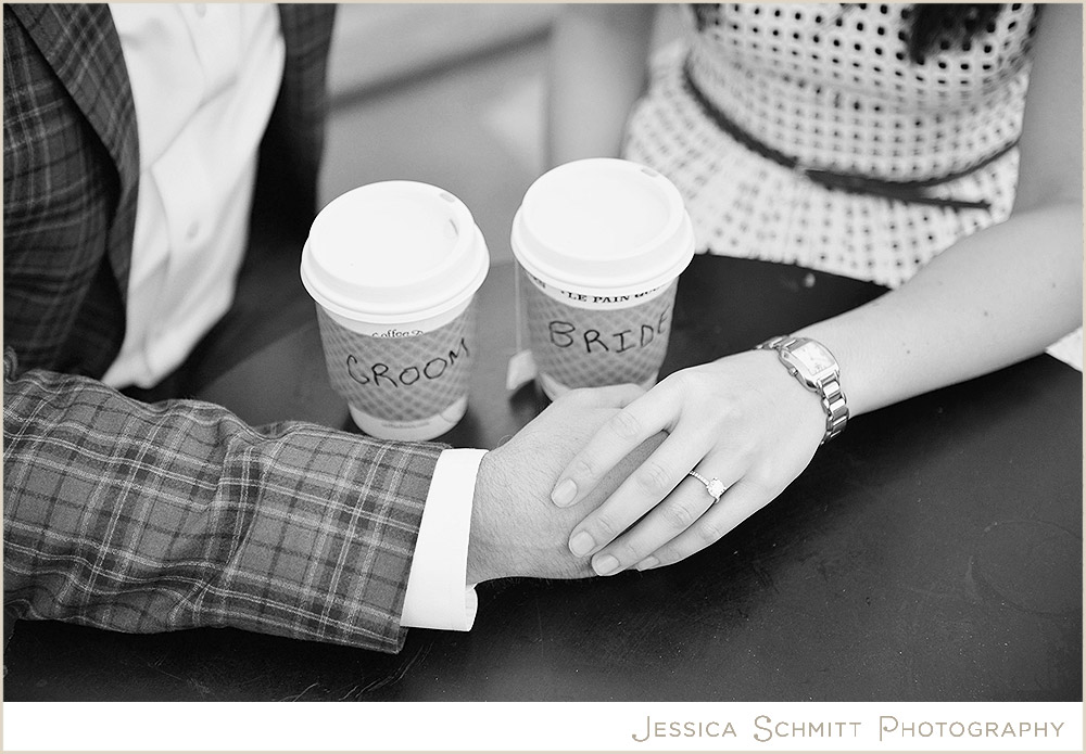 NYC engagement photography coffee bride