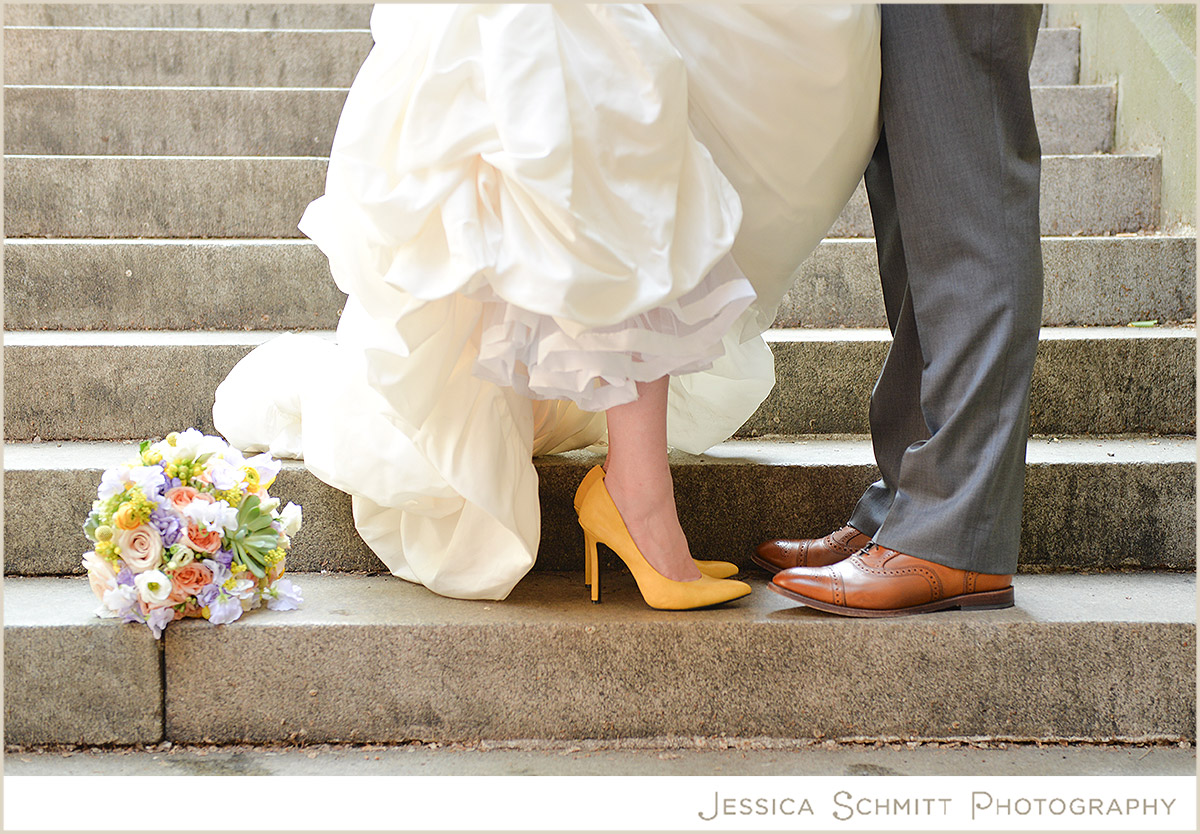 bride yellow wedding shoes