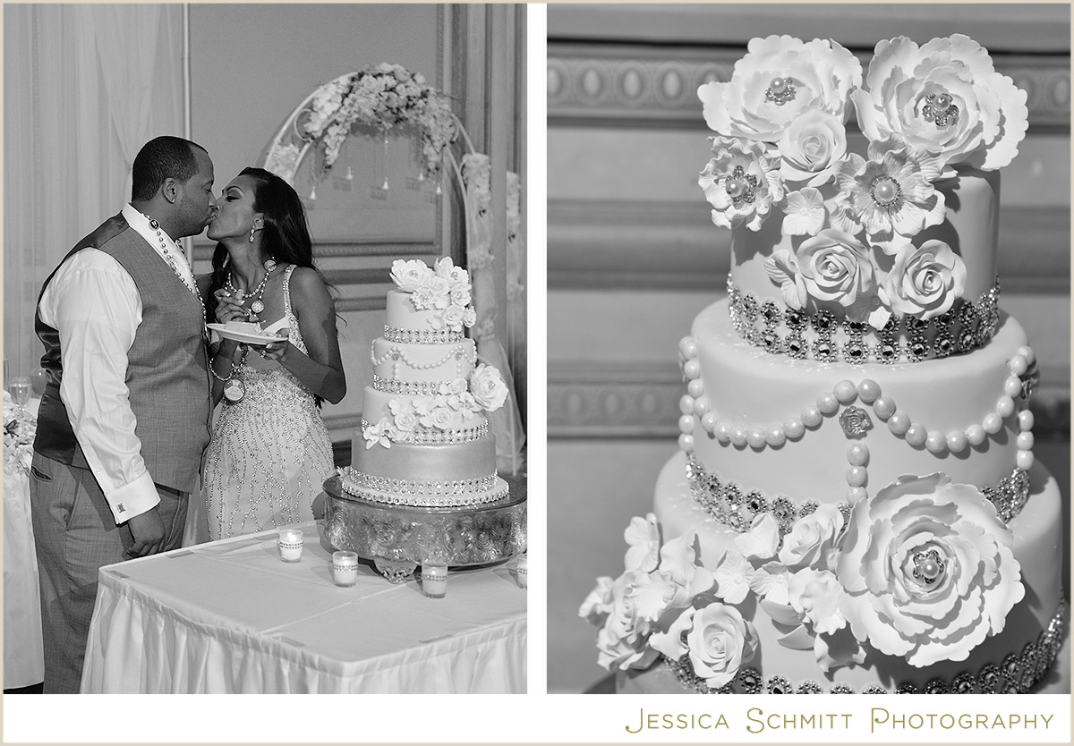 wedding cake jewels flowers