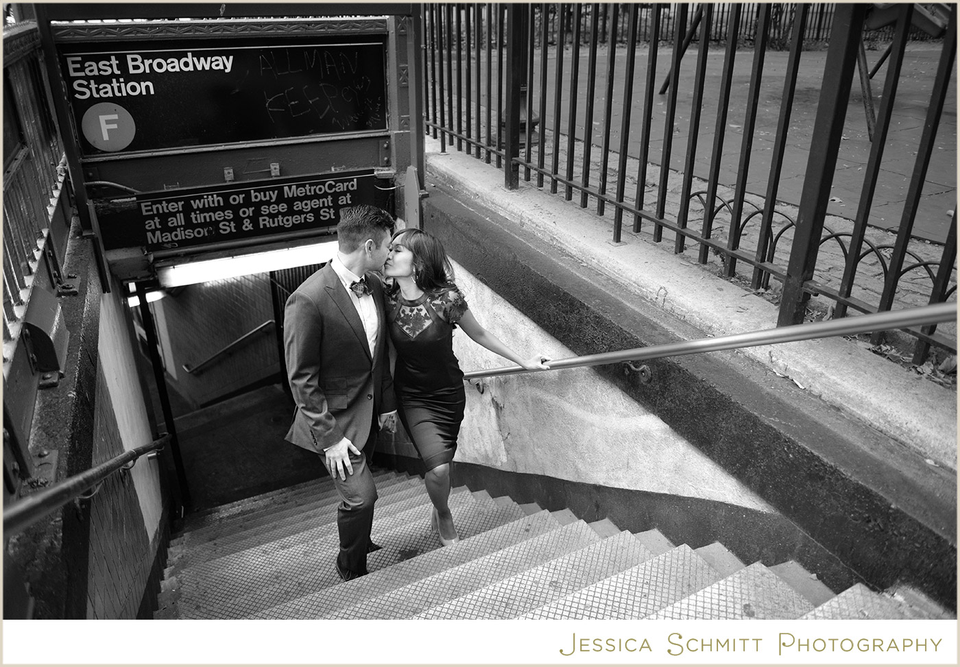 NYC subway engagement photography