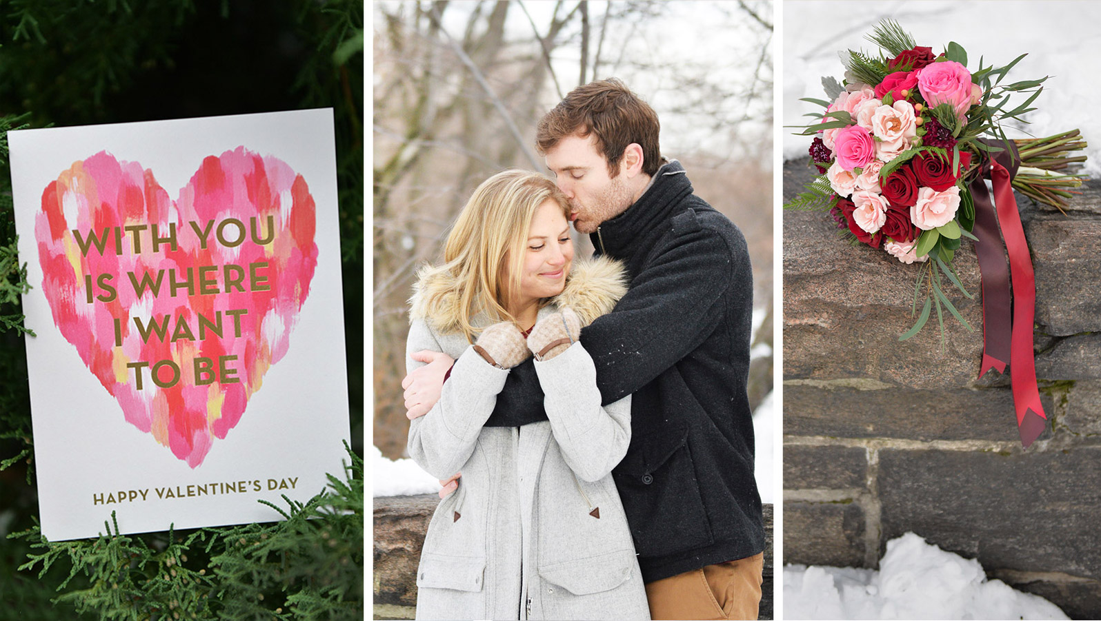 central park snow engagement