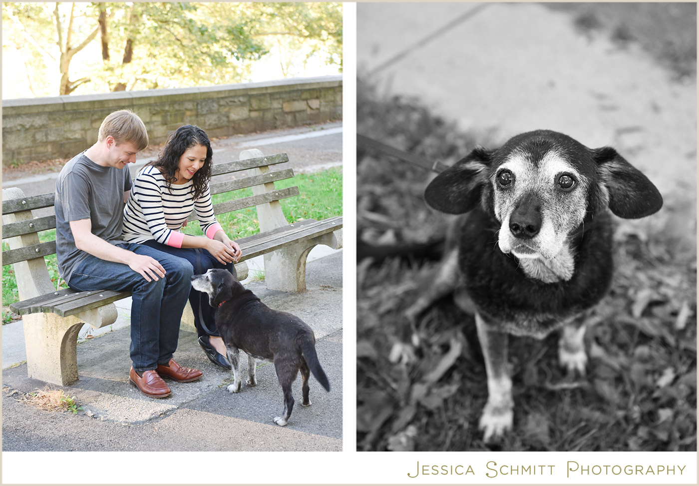 engagement photography with a dog, UWS, NYC