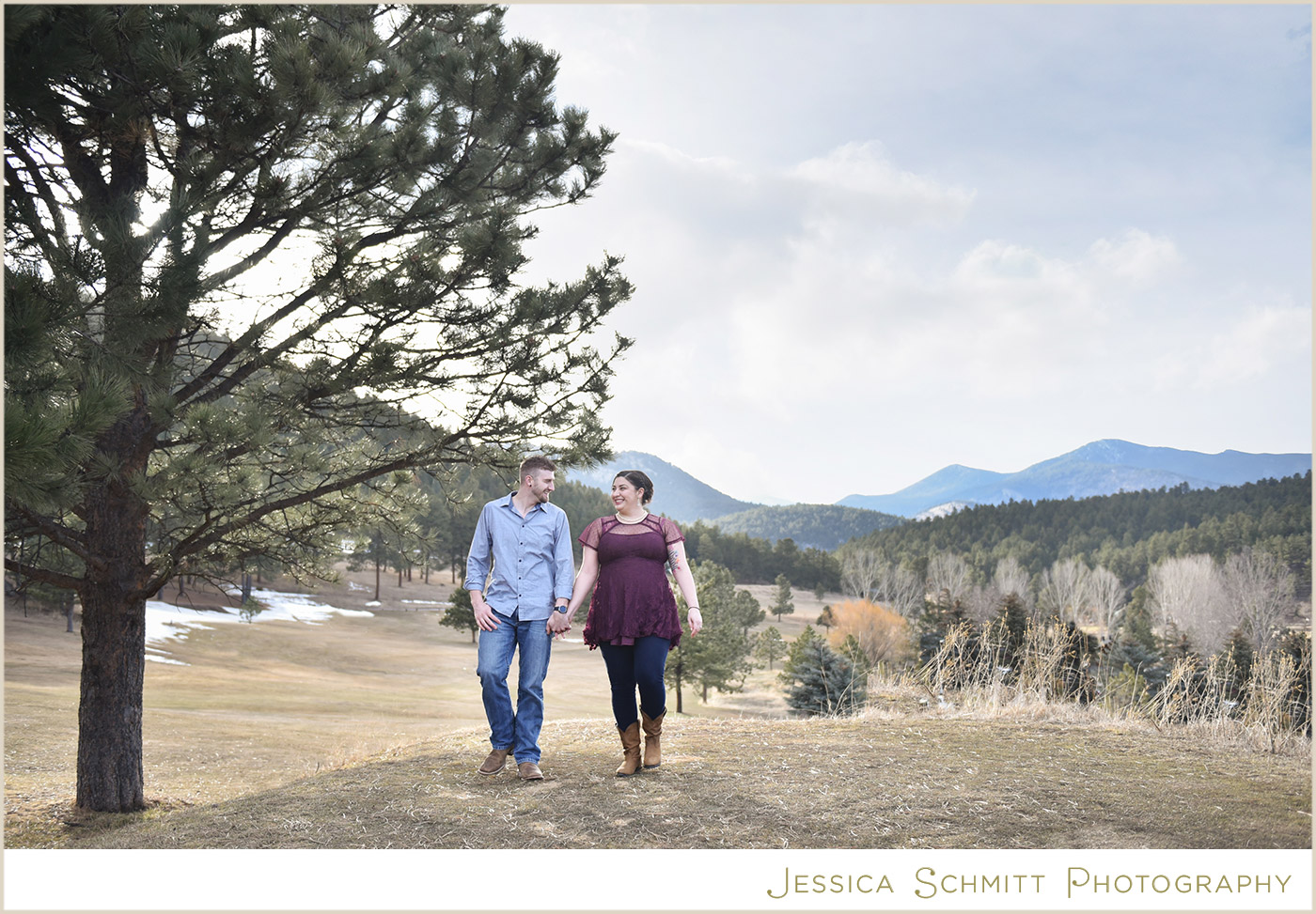 evergreen Colorado engagement photo