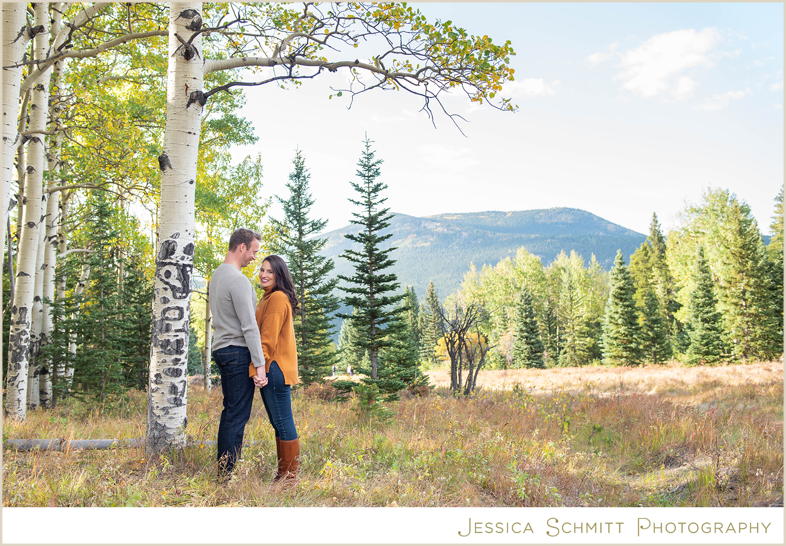 engagement colorado aspen trees