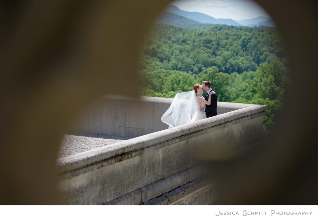 Biltmore Estate wedding photography with view