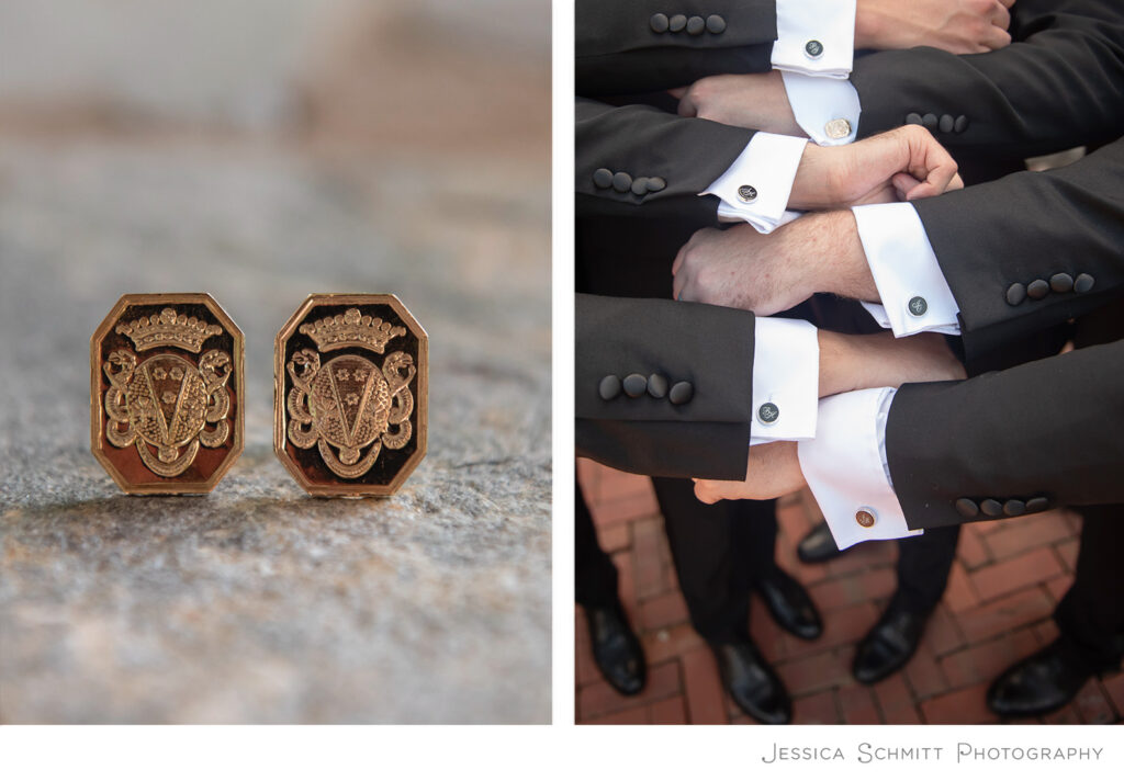wedding cufflinks with crest